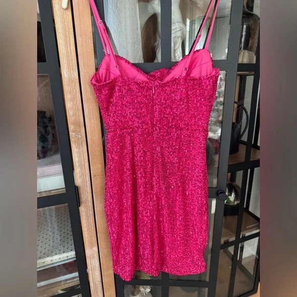 Hello Molly Fun Party Girl sequins mini dress bodycon corset barbiecore vegas - Picture 4 of 8